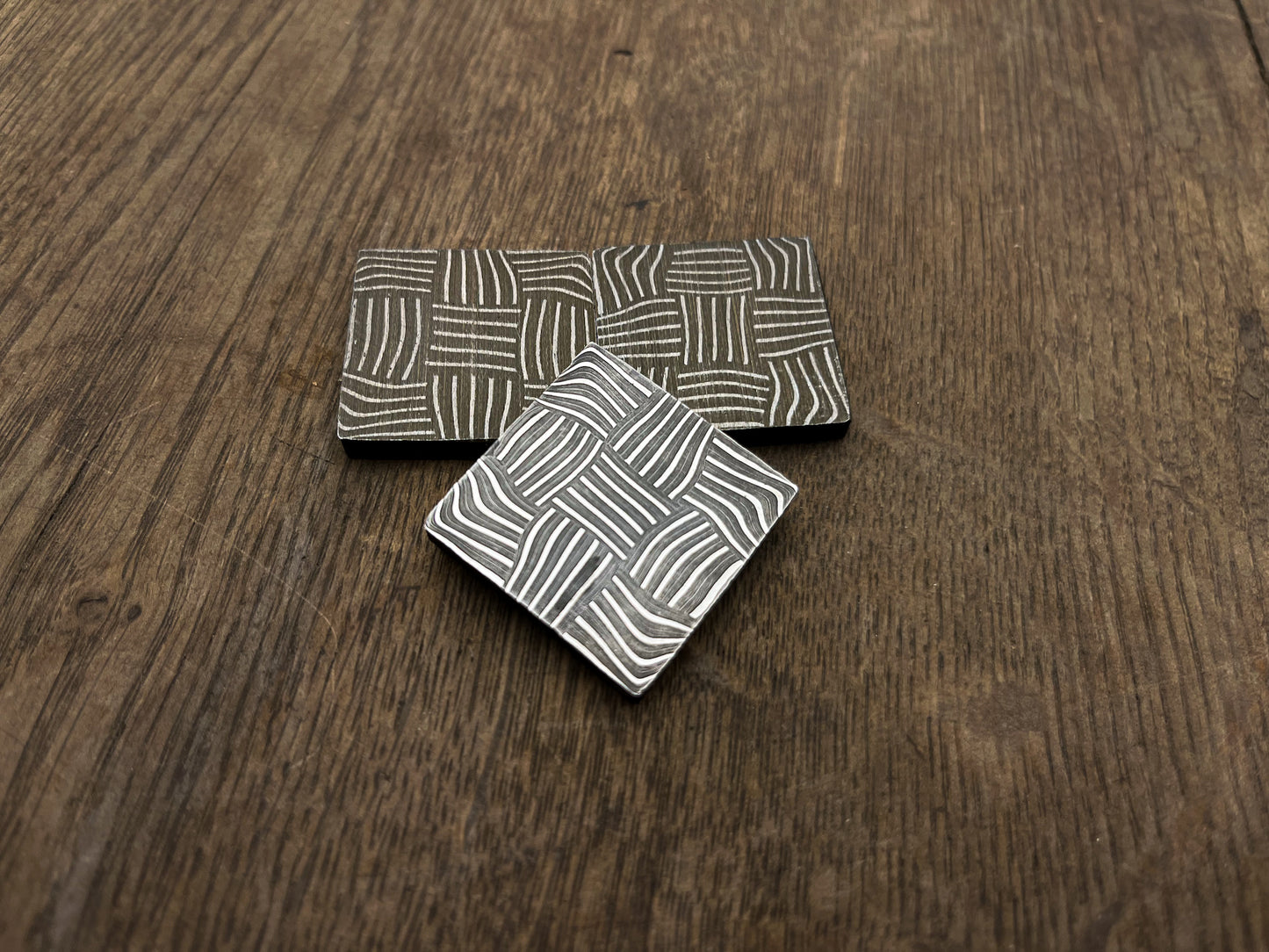 Mosaikdamast Flechtmuster (Paar)