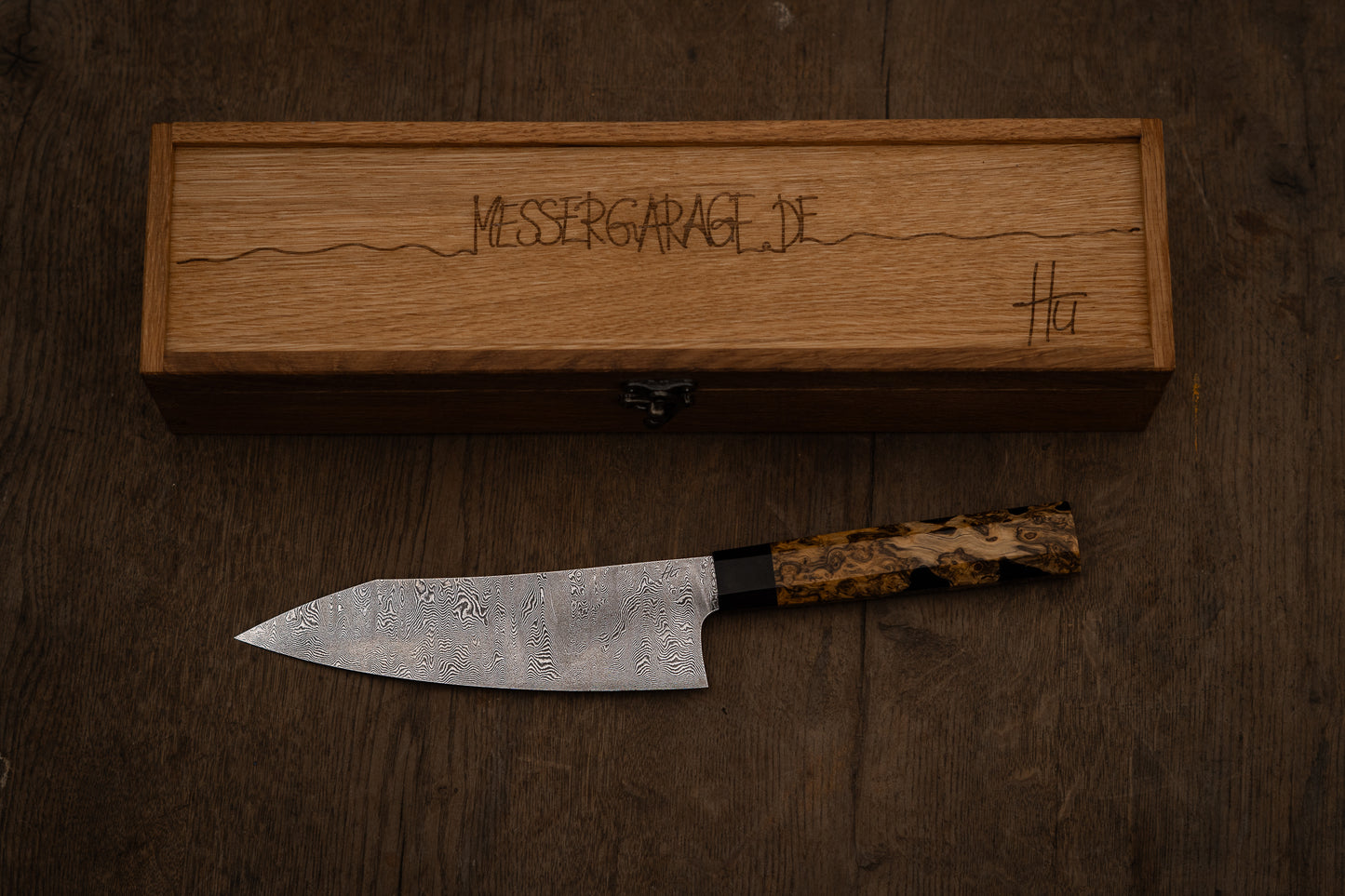 Schlankes Santoku (stab. Hainbuche & stab. Buchsbaum)